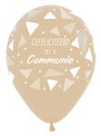 Ballonnen Gefeliciteerd Met Je Communie Triangles White Sand 30cm 25st