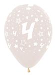 Ballonnen Number 4 Crystal Clear 30cm 25st