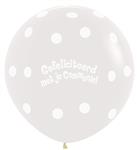 Ballonnen Communie Polka Dots Crystal Clear 91cm 2st