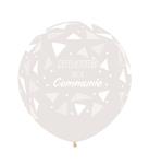 Ballonnen Gefeliciteerd Met Je Communie Triangles Crystal Clear 61cm 3st
