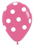 Ballonnen Polka Dots Fuchsia 30cm 25st