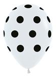Ballonnen White with Black Dots 30cm 25st