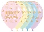Ballonnen Herzlichen Gluckwunsch Pastel Matte Mix 30cm 25st
