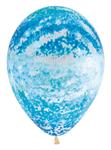 Ballonnen Graffiti Blue Crystal Clear 30cm 25st