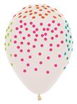 Ballonnen Confetti Multicolor Print Clear 30cm 25st