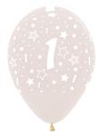 Ballonnen Number 1 Crystal Clear 30cm 25st