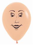 Ballonnen Woman's Face Peach Blush 30cm 25st