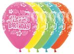 Ballonnen Happy Birthday Hawaiian Mix 30cm 25st