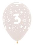 Ballonnen Number 3 Crystal Clear 30cm 25st