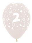 Ballonnen Number 2 Crystal Clear 30cm 25st