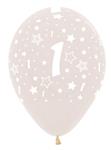Ballonnen Number 1 Crystal Clear 30cm 25st