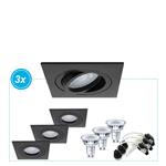 LED inbouwspot Alon zwart, 3 stuks