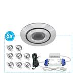 Complete set 8 inbouwspots model Mura