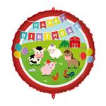 Happy Birthday Helium Ballon Boerderij Dieren Leeg