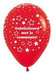 Ballonnen Communie Stars Red 30cm 25st