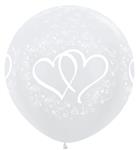 Ballonnen Entwinted Hearts Pearl White 91cm 2st