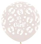 Ballonnen It's a Girl Footprint Clear 91cm 2st