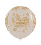 Ballonnen Happy Birthday Tropical Leaves White Sand 61cm 3st
