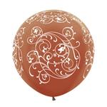 Ballonnen Filigree Metallic Copper 61cm 3st