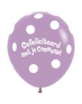 Ballonnen Communie Polka Dots Lilac 45cm 25st