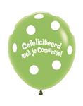 Ballonnen Communie Polka Dots Lime Green 45cm 25st