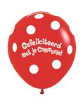 Ballonnen Communie Polka Dots Red 45cm 25st