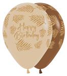 Ballonnen Happy Birthday Palms Glitter Ink 30cm 25st