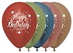 Ballonnen Happy Birthday Multicolor Reflex Mix 30cm 25st
