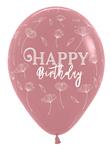 Ballonnen Happy Birthday Blossom Rosewood 30cm 25st