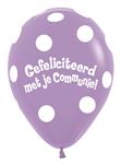 Ballonnen Communie Polka Dots Lilac 30cm 50st