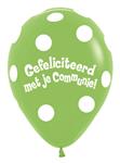 Ballonnen Communie Polka Dots Lime Green 30cm 50st