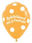 Ballonnen Communie Polka Dots Mango 30cm 50st