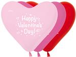 Ballonnen Hart Happy Valentine Mix 30cm 50st