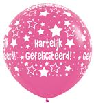 Ballonnen Hartelijk Gefeliciteerd Fuchsia 91cm 2st