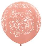 Ballonnen Filigree Metallic Rose Gold 91cm 2st