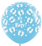 Ballonnen It's a Boy Footprint Light Blue 039 91cm 2st