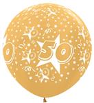 Ballonnen Number 50 Metallic Gold 91cm 2st
