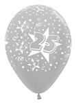 Ballonnen Number 25 Silver 30cm 25st