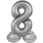8 Jaar Cijfer Ballon Zilver 41cm