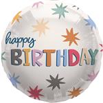 Happy Birthday Helium Ballon Gekleurd Leeg 45cm