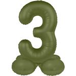 3 Jaar Cijfer Ballon Groen Mat 41cm