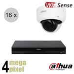 Dahua 4MP IP cameraset - WizSense - 16 dome camera's - starlight - audio - 2.8mm - 50m - ips164dd1