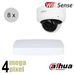 Dahua 4MP IP cameraset - WizSense - 8 dome camera's - starlight - audio - 2.8mm - 50m - ips84dd1