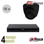 Dahua 4MP IP cameraset - WizSense - 16 turret dome camera's - starlight - audio - 2.8mm - 50m - ips1