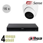 Dahua 4MP IP cameraset - WizSense - 16 turret dome camera's - starlight - audio -2.8mm - 50m - ips16