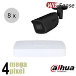 Dahua 4MP IP cameraset - WizSense - 8 bullet camera's - starlight - audio - 2.8mm - 50m - ips84db2