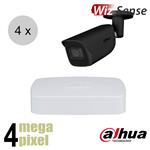 Dahua 4MP IP cameraset - WizSense - 4 bullet camera's - starlight - audio - 2.8mm - 50m - ips44db2