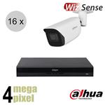 Dahua 4MP IP cameraset - WizSense - 16 bullet camera's - starlight - audio - 2.8mm - 50m - ips164db1