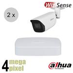 Dahua 4MP IP cameraset - WizSense - 2 bullet camera's - starlight - audio - 2.8mm - 50m - ips24db1