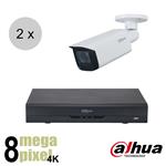 Dahua 4K CVI camerasysteem - 80m nachtzicht - motorzoom - starlight - 2 camera's - cvs28d1